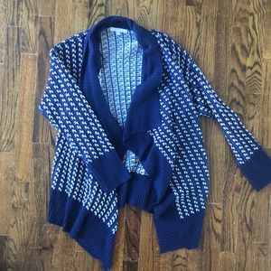 Navy + White Waterfall Cardigan